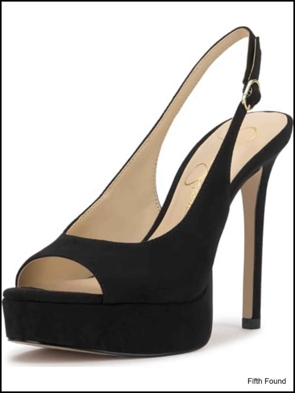 Platform Slingback Peep Toe Pump Faux Suede Stiletto Heels Formal Evening